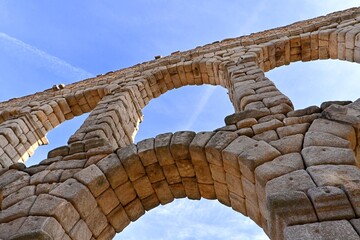 Panoramic view of Segovia from the Roman Aqueduct
