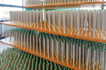 Stormproof matches in the production workshop.