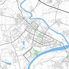Map of the city of Kolomna, Moscow Oblast, Russia.