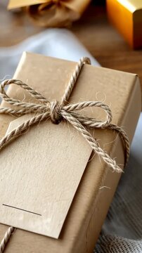 Elegant gift wrapping with natural twine and ecofriendly paper enhances special occasion gifting