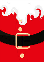Santa Claus illustration. Part of the suit and beard of Santa Claus. New Year. EPS 10