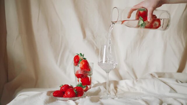 strawberry in the water