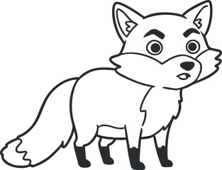 Fototapeta premium Playful cartoon fox vector illustration with bold outlines, ideal for children's book design or wildlife-themed projects