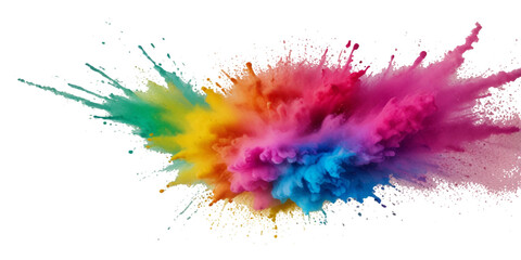 Vibrant Explosion of Colorful Powder Paint. A dynamic and colorful explosion of vibrant powder paint in various hues.