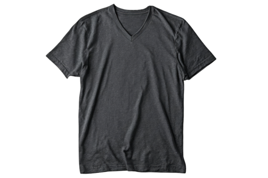 Gray V-neck t-shirt, front view