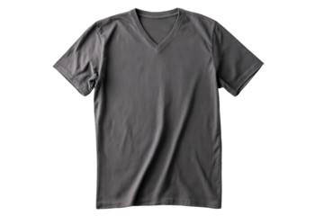 Gray V-neck short sleeve t-shirt