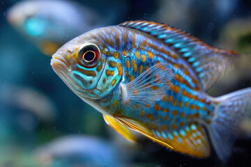 Fototapeta premium Vivid Tropical Fish Swimming Underwater