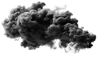 Dense, dark gray smoke cloud