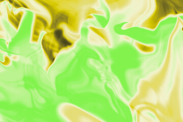 Soft yellow, light green, acid abstract background with fluid shapes and high contrast, resembling liquid paint and bold artistic strokes