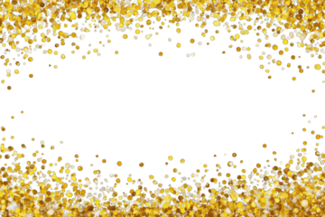 Gold glitter confetti frame on black
