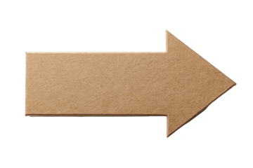 Beige cardboard arrow pointing right