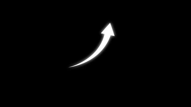 Growing business arrow on black. Profit arow .Business concept, growing chart. Concept of sales symbol icon with arrow moving up. Economic.rowing business arrow on black. Profit.Business concept.4k