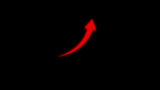 Growing business arrow on black. Profit arow .Business concept, growing chart. Concept of sales symbol icon with arrow moving up. Economic.rowing business arrow on black. Profit.Business concept.4k