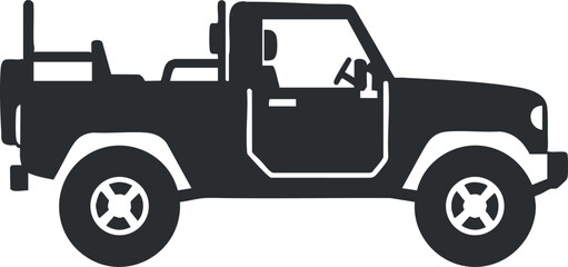 Stylish black silhouette vector illustration of an off-road pickup truck for automotive and adventure-themed projects