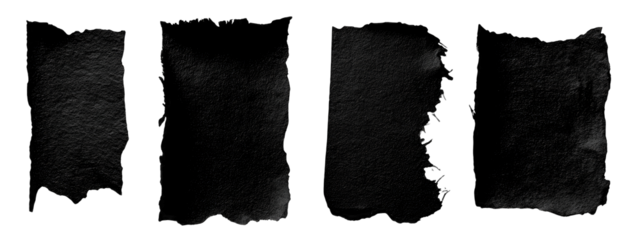 Four dark, textured rectangular shapes