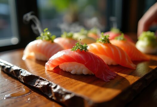 Exquisite Omakase Sushi Collection at Top-Tier Exclusive Restaurant: Masterclass Presentation of Seafood Artistry