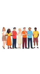 Fototapeta premium A diverse group of multiethnic people standing together in a line.