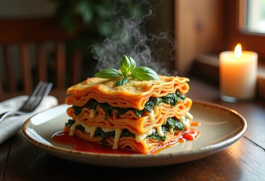 Lively Layered Ricotta Veggie Delight Lasagna Stacked Layers of Fresh Vegetables with Melted Cheesy Bliss