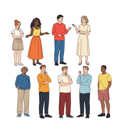 Fototapeta premium Diverse group of people standing and talking together.