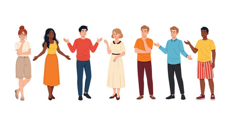 Fototapeta premium Diverse Group of People Standing Together in Casual Attire.