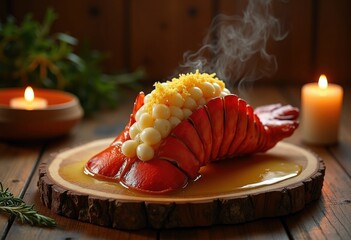 Luxurious Lobster Tail Butter Bliss Exquisite Shellfish with Silky Melted Essence