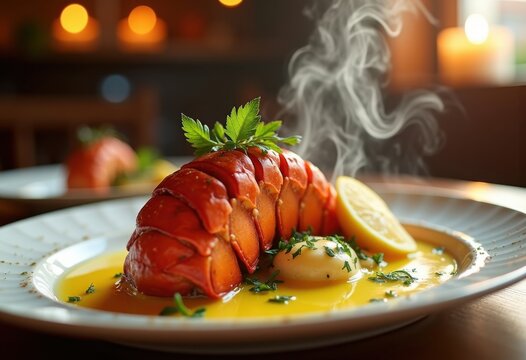 Luxurious Lobster Tail Drenched in Butter Gravy for Seafood Enthusiasts