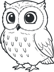 Fototapeta premium Cute cartoon owl vector illustration in a playful style, ideal for children's design projects and educational materials