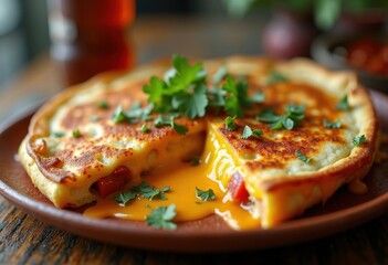 Melted Cheese Quesadilla Tortilla Fiesta Delight Deliciousness Warm Flavor Explosion