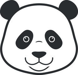 Fototapeta premium Cute minimalist vector illustration of a panda face, perfect for children's designs, logos, or nature-themed projects