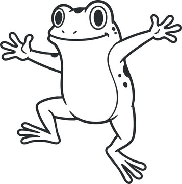 Playful vector illustration of a jumping frog character in a fun cartoon style for educational and design projects