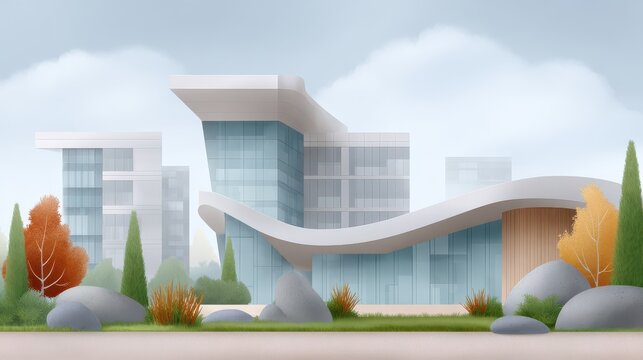 Innovative hrd tech startups transforming automated solutions in modern architecture business hub digital environment futuristic viewpoint