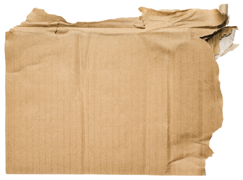 Torn cardboard blank sheet with copyspace isolated