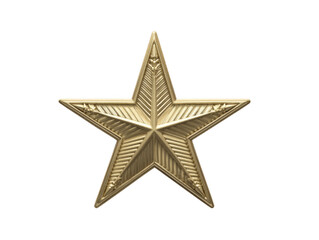 Gold star metallic shiny five pointed isolated decorative symbol achievement award elegant embossed textured 3D realistic success recognition honor celebration luxury bright festive reward