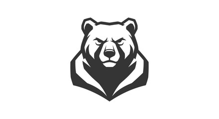 Bold bear head silhouette for logos and graphic design elements
