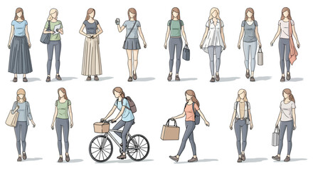 diverse women walking representing modern lifestyle and individuality strolling outdoors perfect for fashion blogs and social media conveys casual style