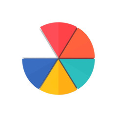 Obraz premium Colorful Segmented Circular Diagram on White Background with Soft Shadows