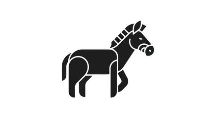 Stylized black horse silhouette equestrian animal graphic on white background