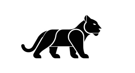 Stylized black panther silhouette on white background vector illustration