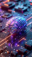 Artificial intelligence brain technology digital ai neural network machine learning concept design