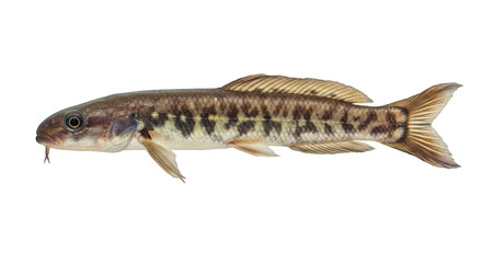Freshwater Kuhli Loach Fish with Distinctive Brown and Yellow Patterns