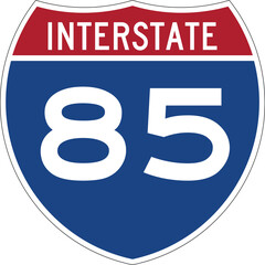 Interstate 85 Shield USA Road Sign Editable Design