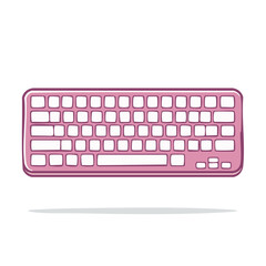 Pink Keyboard with Outline Illustration for Technology and Design