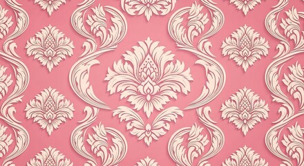damask pattern background ornate wallpaper design with elegant floral motifs creating a classic and decorative backdrop perfect for interior design and fashion projects