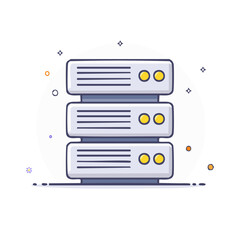 Fototapeta premium Modern server stack illustration representing data storage and cloud computing technology