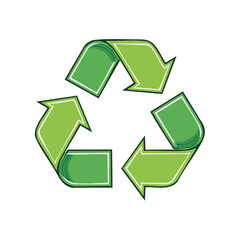 Fototapeta premium Green Recycle Symbol Arrows Forming Triangular Cycle Graphic Illustration
