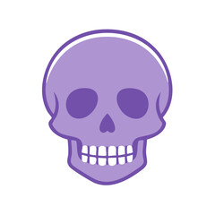 Obraz premium Isolated stylized purple skull illustration vector graphic for Halloween and death themes