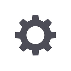 Simple Gray Gear Icon Symbolizing Settings, Options, and Industrial Processes