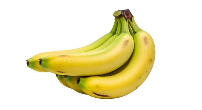 Bunch of yellow bananas isolated on white background