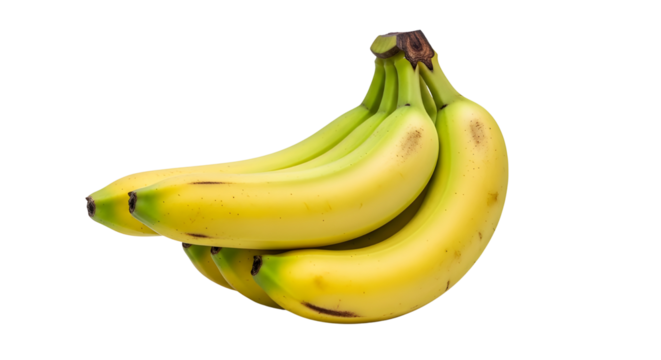 Bunch of yellow bananas isolated on white background