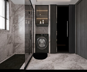 modern bathroom interior, 3d render